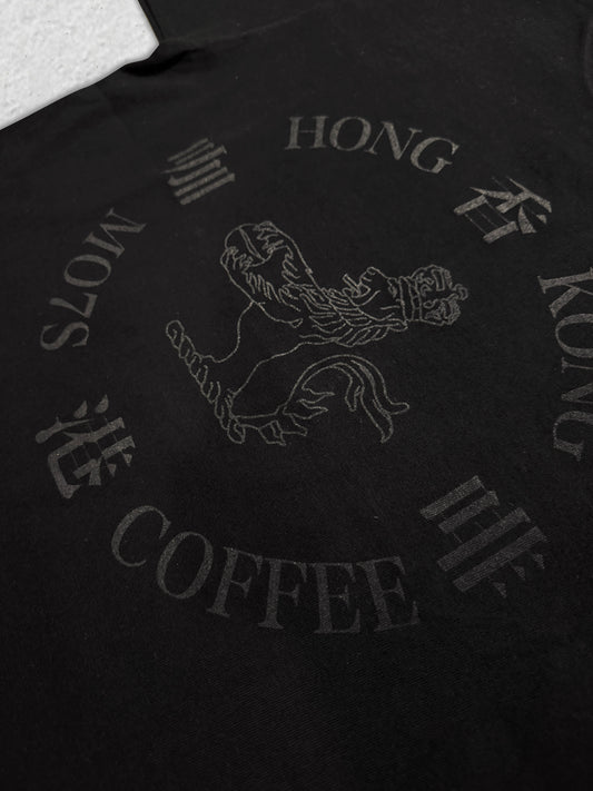 BLACK ON BLACK HONG KONG TEE CLOSEUP
