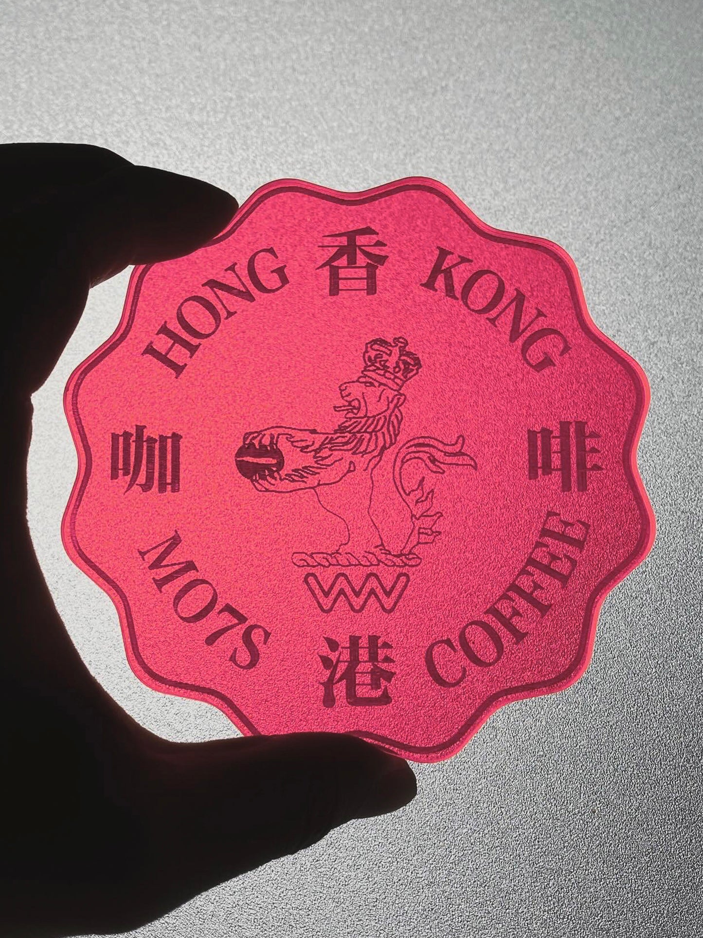 HONG KONG ✌🏽 Dollar Coin Coaster_NEON PINK