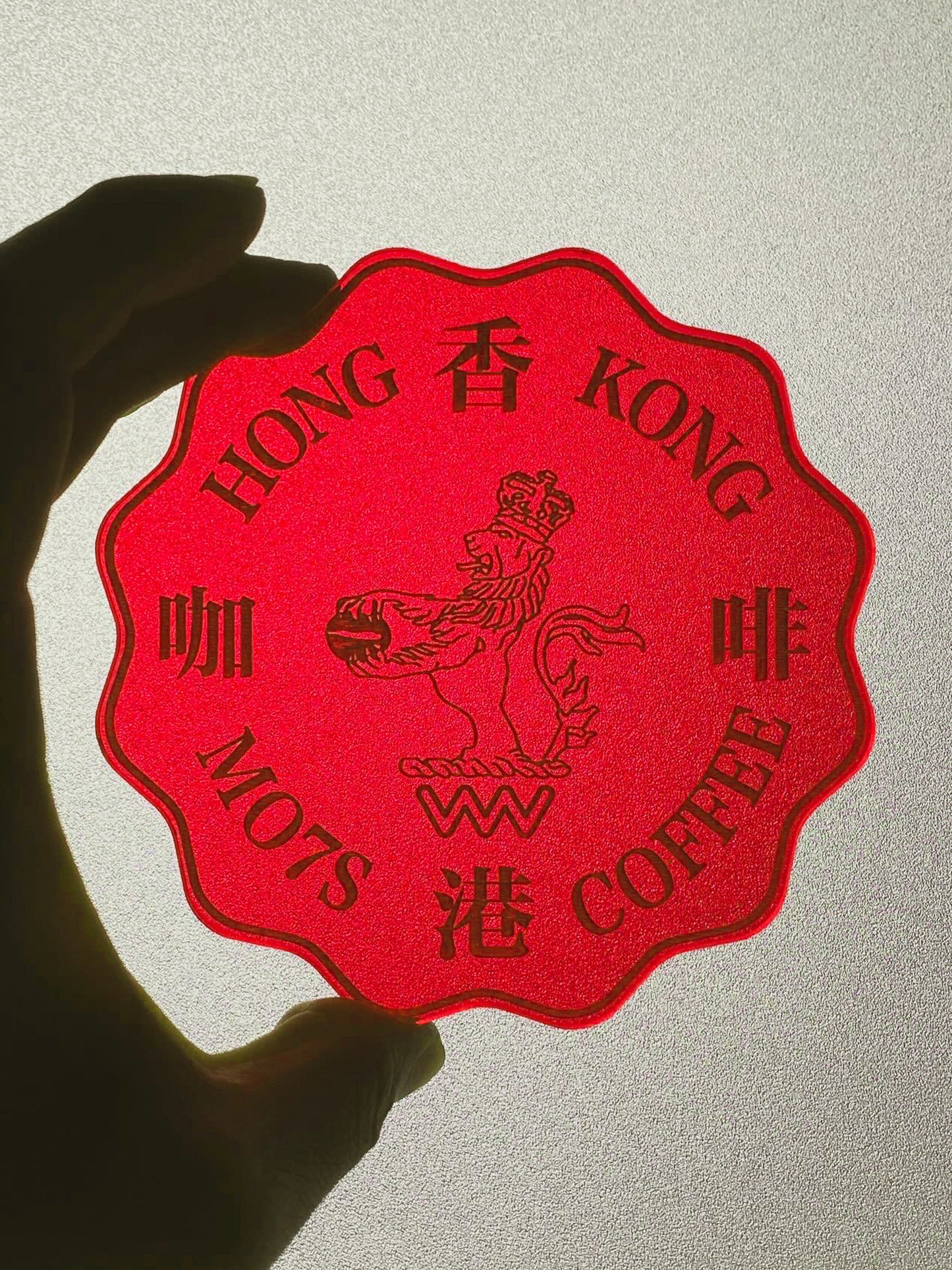 HONG KONG ✌🏽 Dollar Coin Coaster_RED