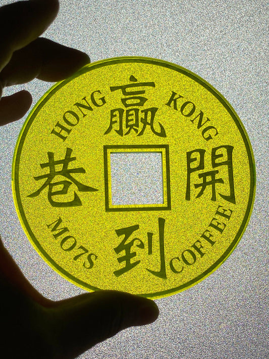 ✌🏽 VICTORY Coaster – Neon Yellow