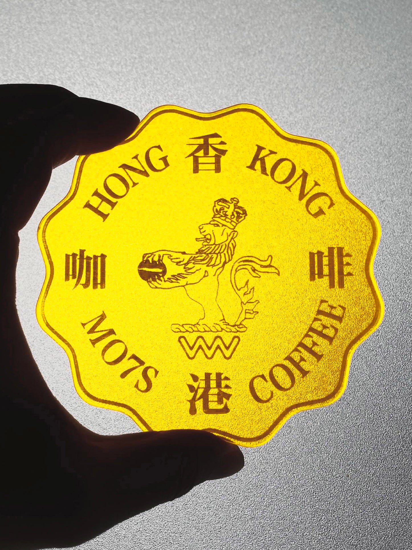 HONG KONG ✌🏽 Dollar Coin Coaster_LEMON YELLOW
