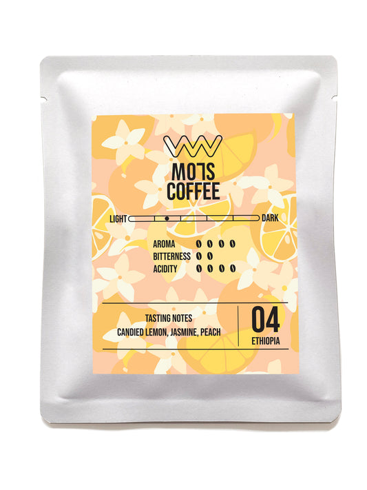 MO7S No.04 – Ethiopian Drip Bag Coffee with Jasmine, Candied Lemon & Peach Sweetness